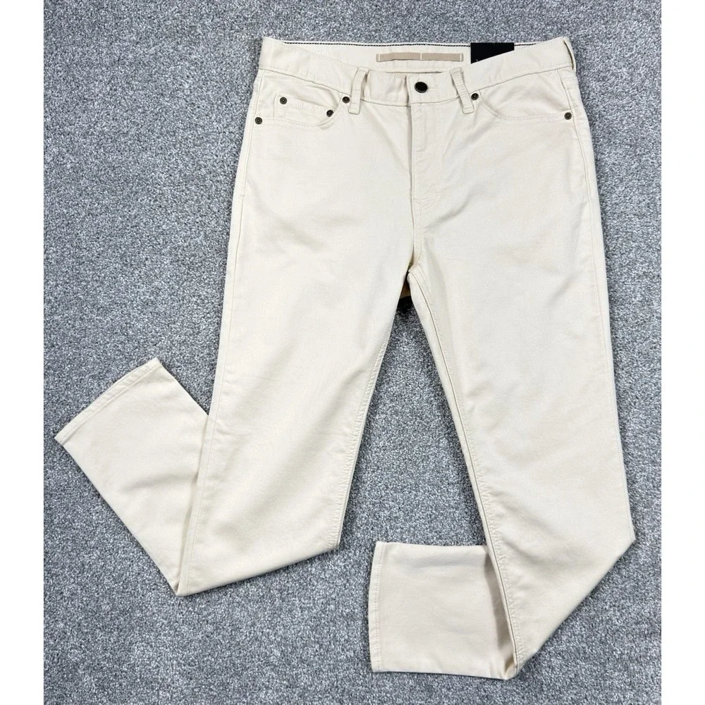 Banana Republic Travel Jeans Mens 31x30 Slim Fit Cream Stretch Pants NWT